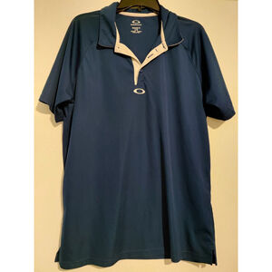 Oakley Men's Blue Polo Shirt Large Golf Short Sleeve